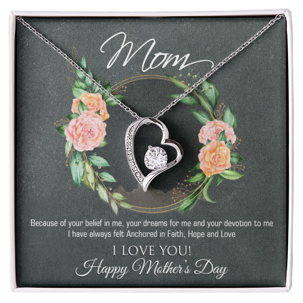 To My Mom Flower Necklace Pendant Gift From Daughter Your Belief In Me With Message Card Gift For Mom Forever Love Necklace