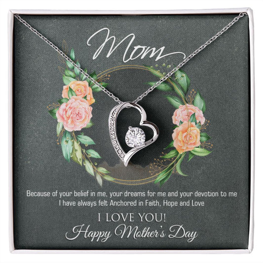 To My Mom Flower Necklace Pendant Gift From Daughter Your Belief In Me With Message Card Gift For Mom Forever Love Necklace