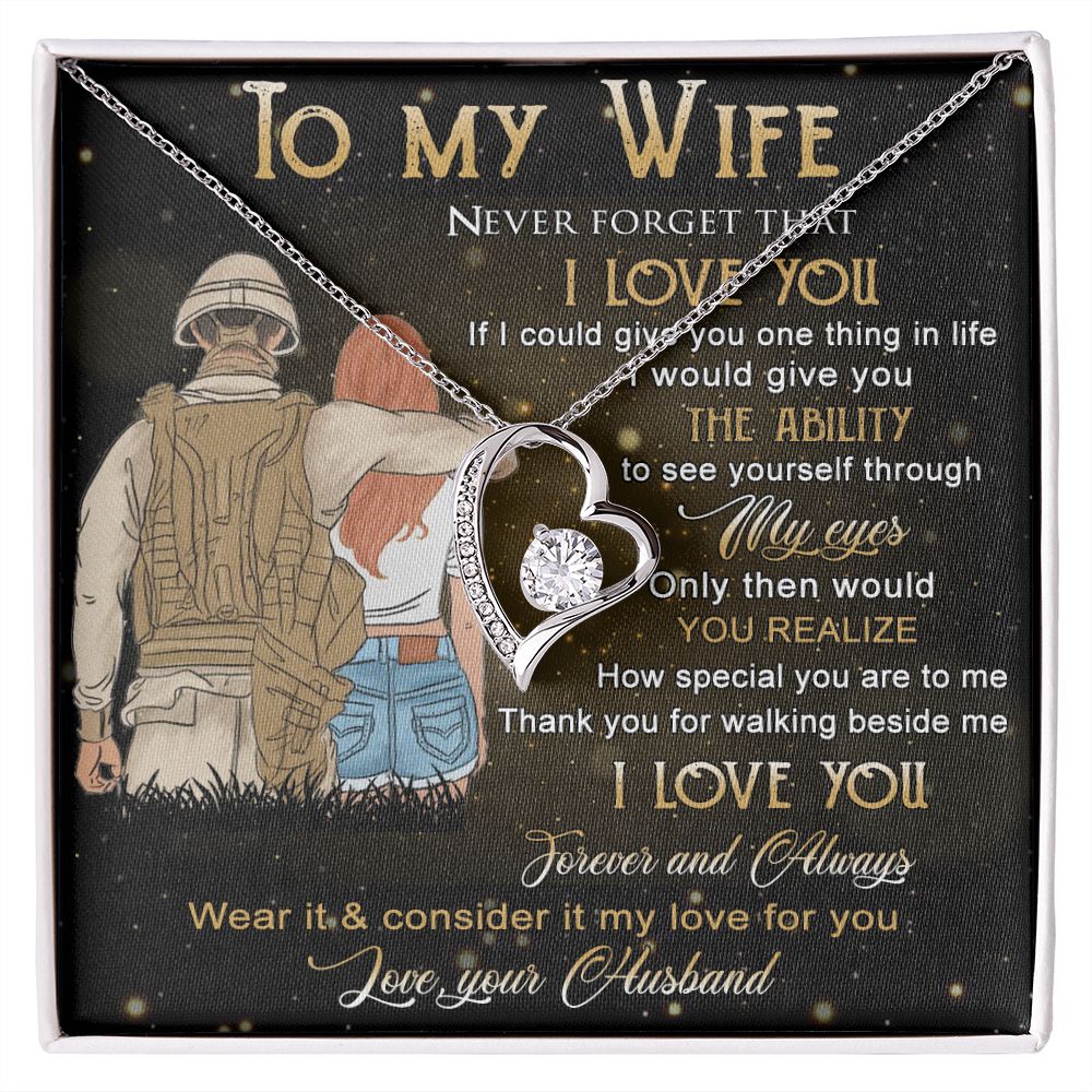 Birthday Gifts For Wife, Necklace Gifts For Wife From Husband, To My Wife Jewelry For Women , To My Wife Necklace  from Husband Wedding Anniversary Present For Wife, Beautiful Wife Jewelry Christmas21 Forever Love Necklace