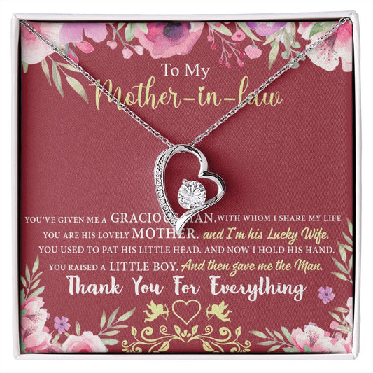 Mother in Law Necklace, Jewelry for Women, Future Mother in Law Gifts from Daughter in Law, Mother of Bride Gifts For Mother in Law, Birthday Gifts For Mother In Law From Daughter In Law7 Forever Love Necklace