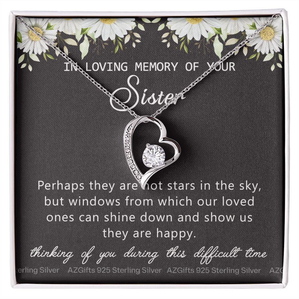 Loss Of Sister Necklace Gift, Sympathy Loss Of Sister, Sympathy Gift Box, Loss Of Sister Necklace, Loss Of Sister, Loss Of Sister Gift, Condolence Gifts, Remembrance Necklace for Women Forever Love Necklace