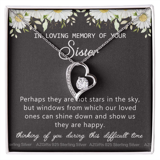 Loss Of Sister Necklace Gift, Sympathy Loss Of Sister, Sympathy Gift Box, Loss Of Sister Necklace, Loss Of Sister, Loss Of Sister Gift, Condolence Gifts, Remembrance Necklace for Women Forever Love Necklace