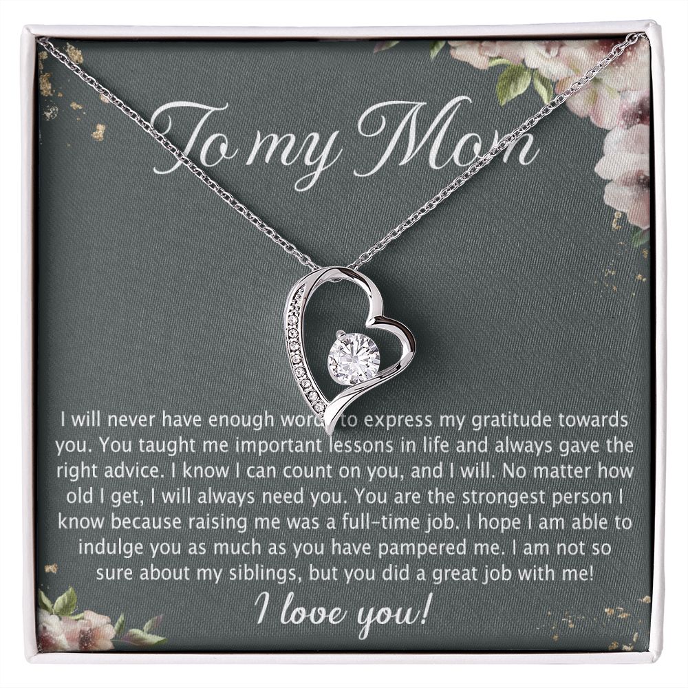 To My Mother Mom Best Friend In Law Bonus Step For Mother Day Birthday Wedding Engagement From Son Daughter Step In Law Necklace Gift Forever Love Necklace