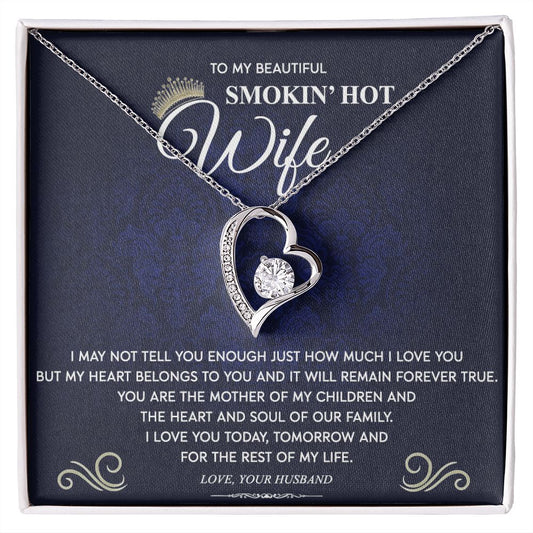 To My Wife Necklace from Husband, Personalized Necklace for Women, Luxury Necklace for Wife from Man Men, Wedding Anniversary Present For Wife, Beautiful Wife Jewelry Christmas Birthday Gift For Wife10 Forever Love Necklace