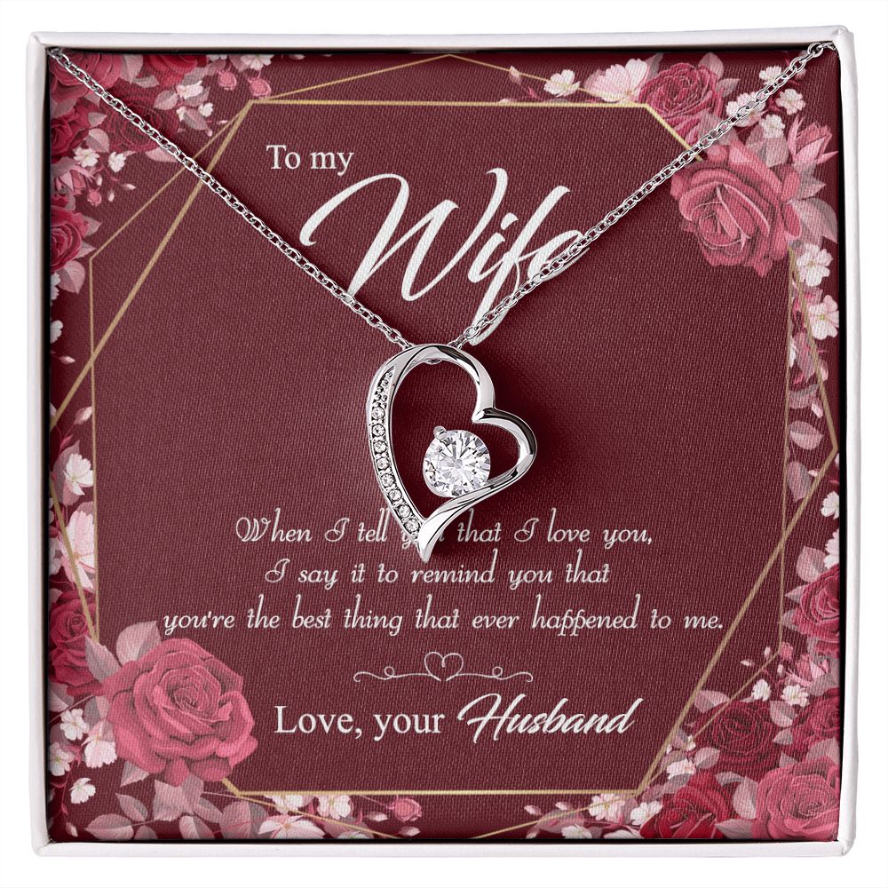 To My Wife Necklace Pendant Gift From Husbnd Habby Birthday Jewelry with Message Card and Gift Box. Wife Necklace Gift for Wife from Husband Valentine's Day Gift For Wife Future Wife Forever Love Necklace