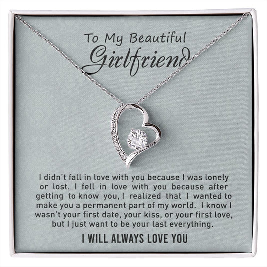 To My Girlfriend Necklace from Boyfriend, Personalized Necklace for Women, Luxury Necklace for Girlfriend, Wedding Anniversary Present For Her, Girlfriend Gift Jewelry Christmas Birthday Gift2 Forever Love Necklace