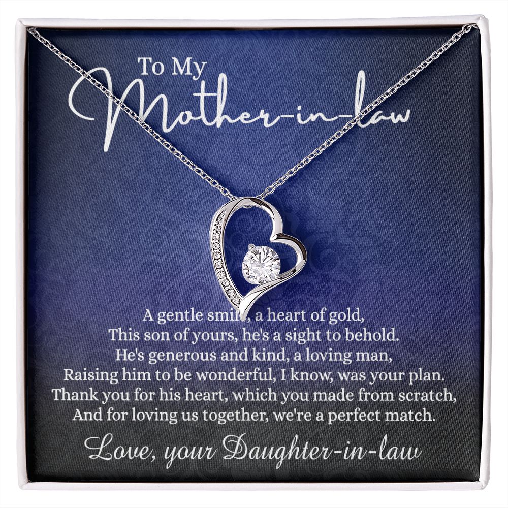 To My Mother in Law Necklace, Mother in Law Gift, Necklace for Mother in Law Jewelry Gift to My Mother-in-law on Wedding Day Mother's day gift for Mother in Law Birthday gift Forever Love Necklace