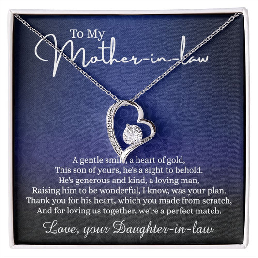 To My Mother in Law Necklace, Mother in Law Gift, Necklace for Mother in Law Jewelry Gift to My Mother-in-law on Wedding Day Mother's day gift for Mother in Law Birthday gift Forever Love Necklace