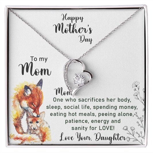 Mom Necklace Gifts for Mom from Daughter to Mom Gifts for Mothers Day from Daughter, To My Mom Necklace from Daughter to Mom Birthday Gifts Necklace with Message Card and Gift Box2223 Forever Love Necklace