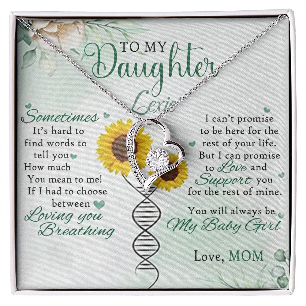 Jewelry Pendant Present for Daughter, To My Daughter Gift Necklace from Mom, Mother Daughter Gift Ideas, Birthday Christmas Gift Graduation Gifts for Daughters, Mother and Daughter Necklace 17 Forever Love Necklace