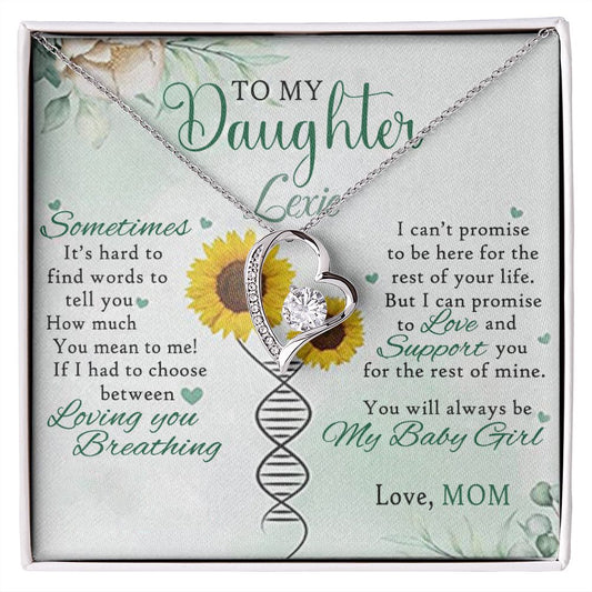 Jewelry Pendant Present for Daughter, To My Daughter Gift Necklace from Mom, Mother Daughter Gift Ideas, Birthday Christmas Gift Graduation Gifts for Daughters, Mother and Daughter Necklace 17 Forever Love Necklace