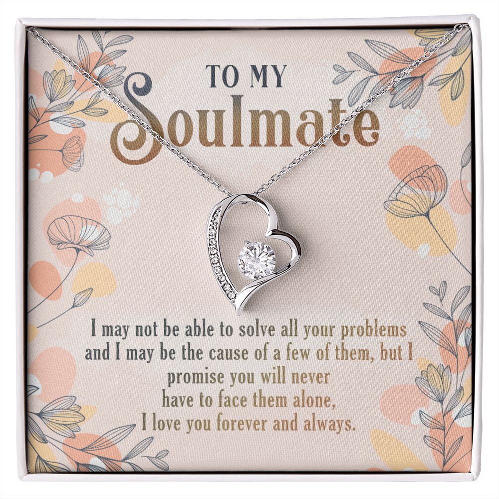 To My Soulmate Necklace for Women Birthday Christmas Jewelry Gifts For My Wife with Message Card Box Personalized Gift Present Pendant for Future Wife Soulmate Girlfriend Love 8 Forever Love Necklace