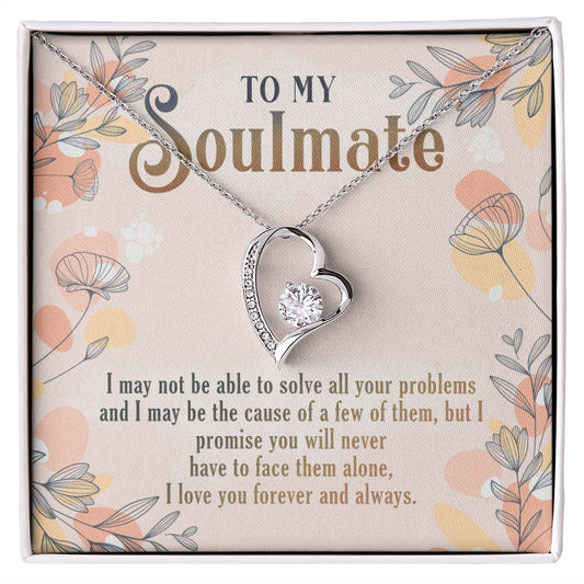 To My Soulmate Necklace for Women Birthday Christmas Jewelry Gifts For My Wife with Message Card Box Personalized Gift Present Pendant for Future Wife Soulmate Girlfriend Love 8 Forever Love Necklace