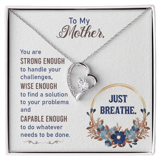 To My Mother Necklace Pendant Gift From Daughter In Law Necklace Strong Enough Gift For To Mom Happy Mother's Day Mother In Law Gift On Birthday Anniversary Gift 30821 Forever Love Necklace