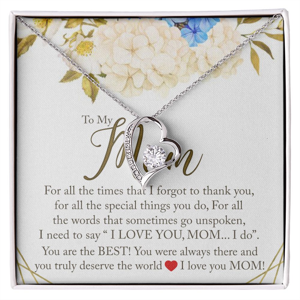 To My Mom Necklace, Gift For Mom, Mother's Day Gift from Daughter, Mom Jewelry Gift for Mothers Day, Birthday Gift for Mother, Moms Gift from Daughter Son, Necklace for Mom Mother 16 Forever Love Necklace