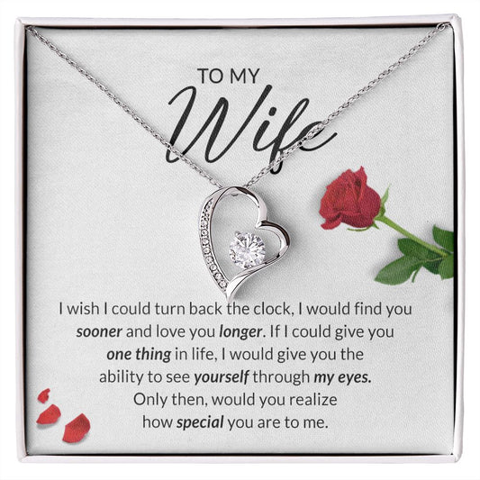 Birthday Gifts For Wife, Necklace Gifts For Wife From Husband, To My Wife Jewelry For Women , To My Wife Necklace  from Husband Wedding Anniversary Present For Wife, Beautiful Wife Jewelry Christmas22 Forever Love Necklace