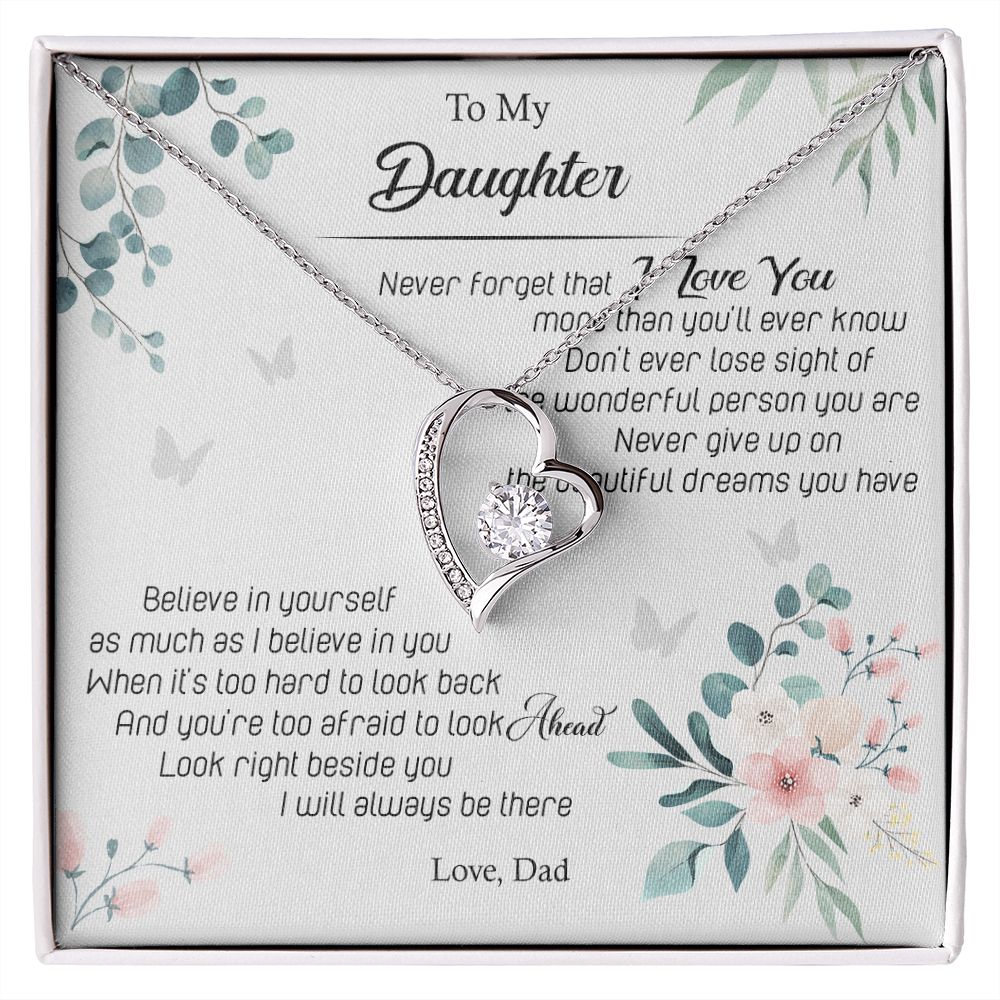 Jewelry Pendant Present for Daughter, To My Daughter Gift Necklace from Mom, Mother Daughter Gift Ideas, Birthday Christmas Gift Graduation Gifts for Daughters, Mother and Daughter Necklace 20 Forever Love Necklace