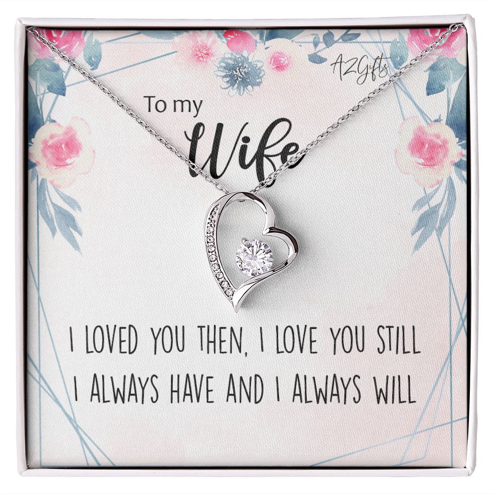 To My Wife Necklace from Husband, Personalized Necklace for Women, Luxury Necklace for Wife from Man Men, Wedding Anniversary Present For Wife, Beautiful Wife Jewelry Christmas Birthday Gifts For Wife2 Forever Love Necklace
