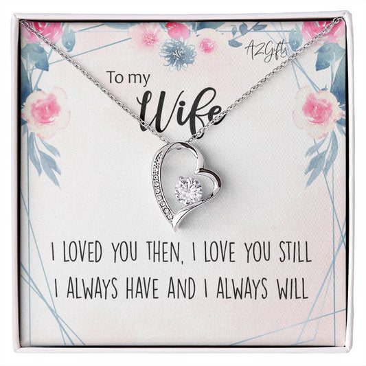 To My Wife Necklace from Husband, Personalized Necklace for Women, Luxury Necklace for Wife from Man Men, Wedding Anniversary Present For Wife, Beautiful Wife Jewelry Christmas Birthday Gifts For Wife2 Forever Love Necklace
