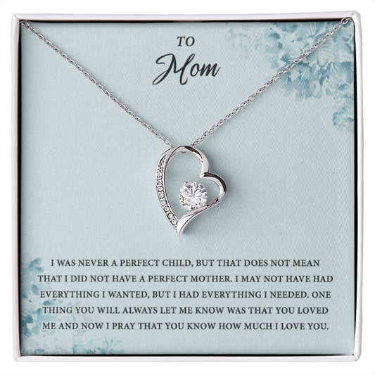 Mom Necklace Gifts for Mom from Daughter to Mom Gifts for Mothers Day from Daughter, To My Mom Necklace from Daughter to Mom Birthday Gifts Necklace with Message Card and Gift Box2227 Forever Love Necklace