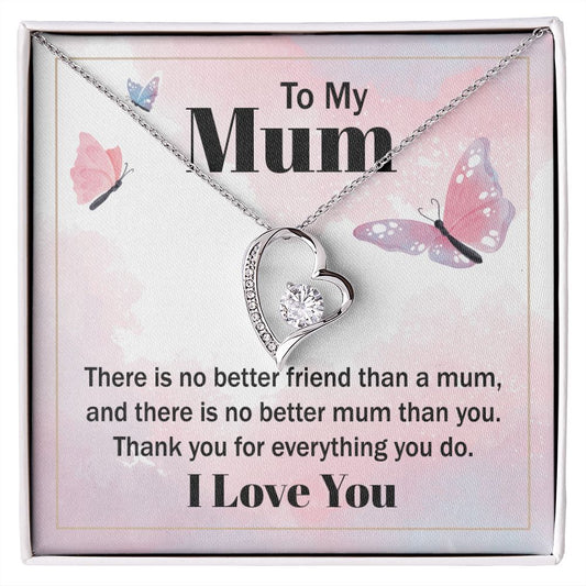 Mom Necklace Gifts for Mom from Daughter to Mom Gifts for Mothers Day from Daughter, To My Mom Necklace from Daughter to Mom Birthday Gifts Necklace with Message Card and Gift Box19 Forever Love Necklace