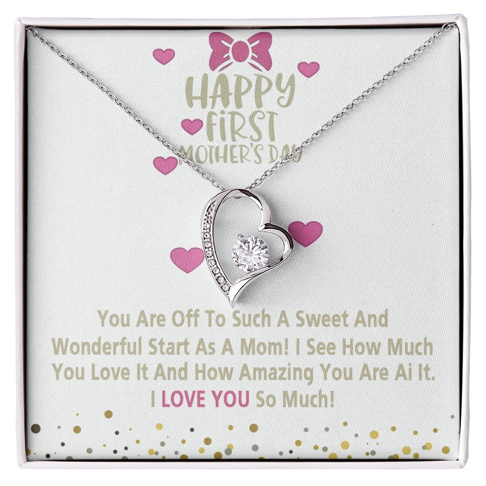 Mom Necklace Gifts for Mom from Daughter to Mom Gifts for Mothers Day from Daughter, To My Mom Necklace from Daughter to Mom Birthday Gifts Necklace with Message Card and Gift Box15 Forever Love Necklace