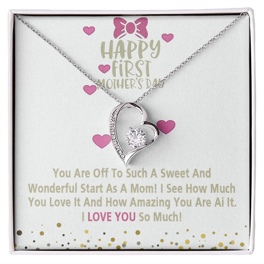 Mom Necklace Gifts for Mom from Daughter to Mom Gifts for Mothers Day from Daughter, To My Mom Necklace from Daughter to Mom Birthday Gifts Necklace with Message Card and Gift Box15 Forever Love Necklace