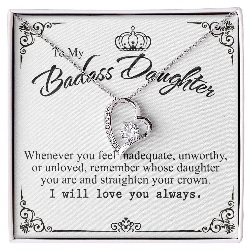 Bonus Daughter Gifts From Stepdad, Step Daughter Gifts From Stepmom, Stepdaughter Gifts From Stepdad, Father Stepdaughter Necklace, To My Bonus Daughter Necklaces, Christmas Gifts For Bonus7 Forever Love Necklace