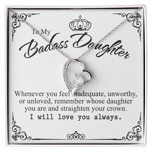 Bonus Daughter Gifts From Stepdad, Step Daughter Gifts From Stepmom, Stepdaughter Gifts From Stepdad, Father Stepdaughter Necklace, To My Bonus Daughter Necklaces, Christmas Gifts For Bonus7 Forever Love Necklace