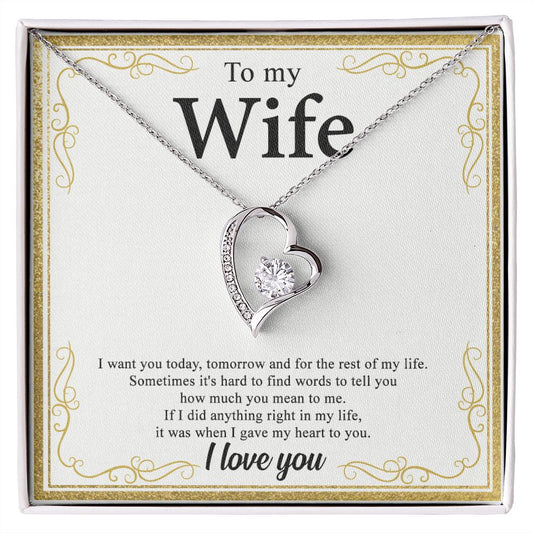 To My Wife Alluring Love Necklace Gift for Wife Valentines Day Gift for Her Forever Love Necklace