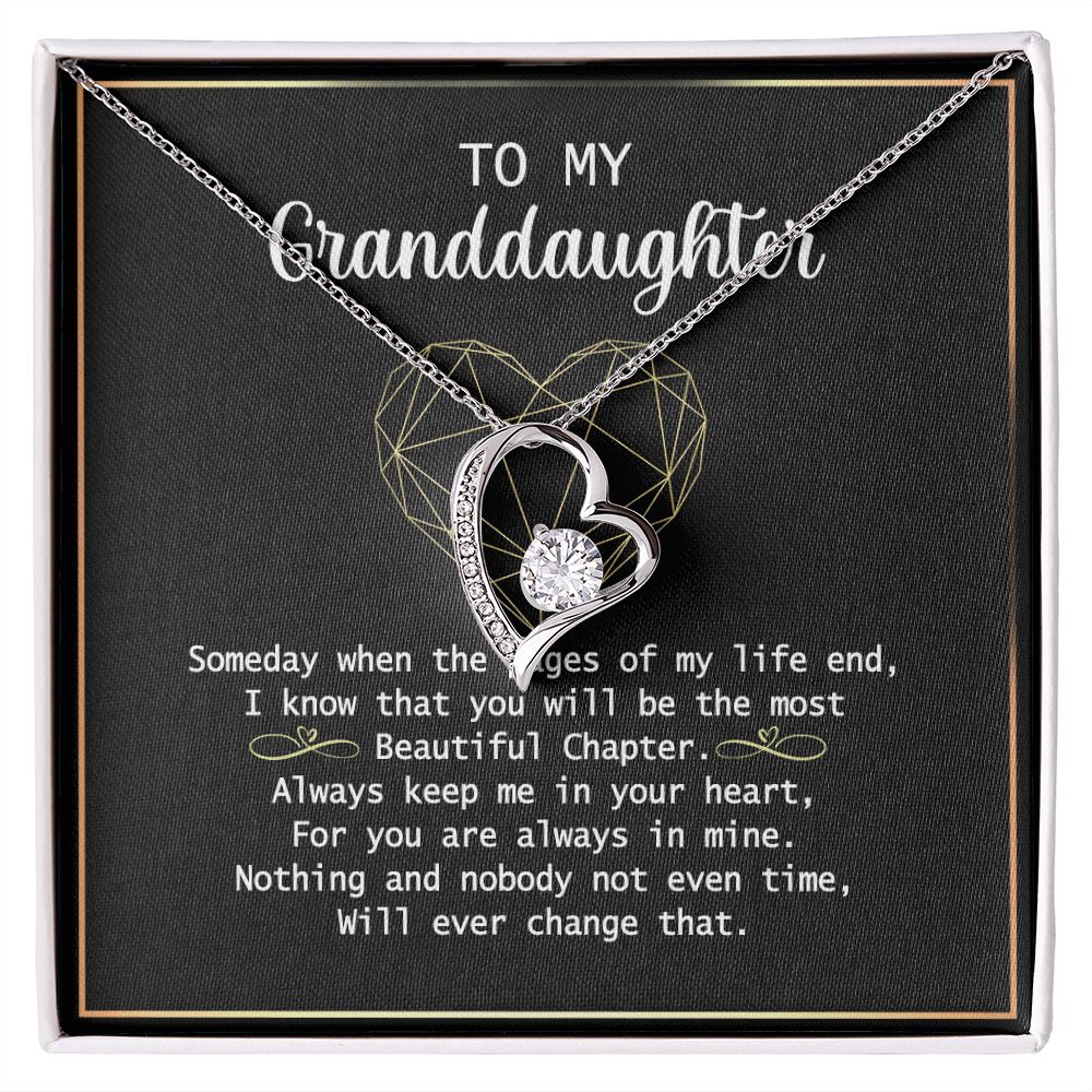 To my Granddaughter Necklace Gift For Granddaughter Birthday Congrats Graduation Forever Love Necklace