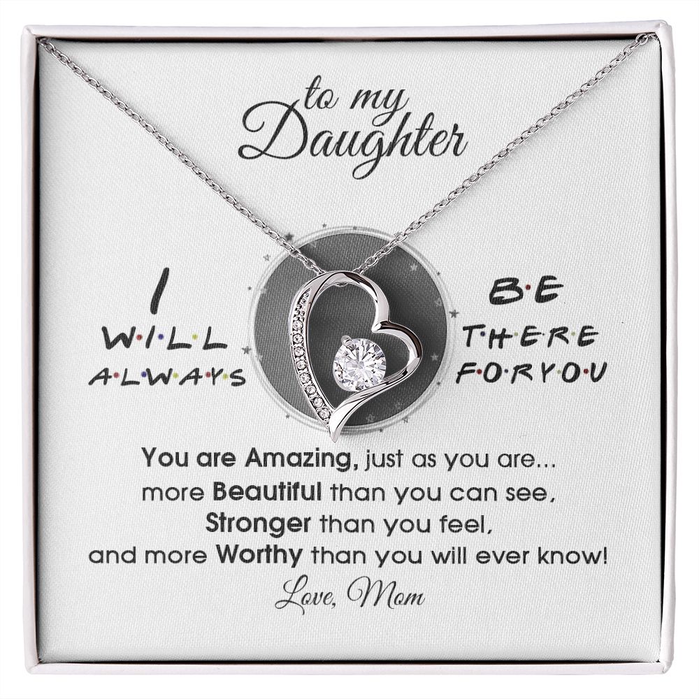 Mother Daughter Gift Ideas, To My Daughter Gift Necklace from Mom, Jewelry Pendant Present for Daughter, Birthday Christmas Gift Graduation Gifts for Daughters, Mother and Daughter Necklace 33 Forever Love Necklace