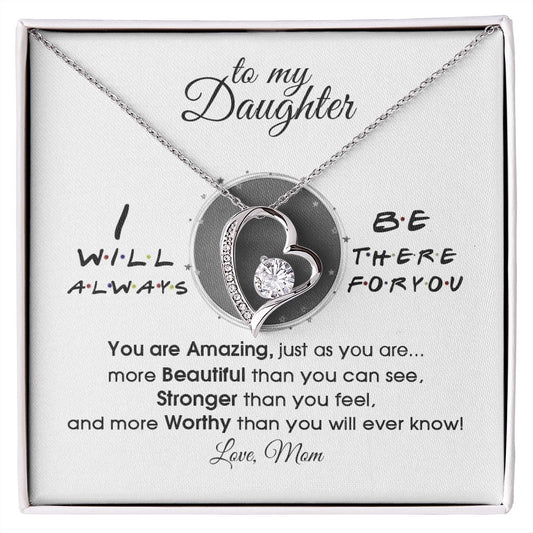 Mother Daughter Gift Ideas, To My Daughter Gift Necklace from Mom, Jewelry Pendant Present for Daughter, Birthday Christmas Gift Graduation Gifts for Daughters, Mother and Daughter Necklace 33 Forever Love Necklace