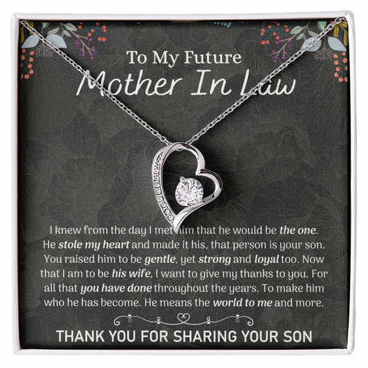 Future Mother In Law Sunflower Bracelet, Mother In Law To Be Gifts, Soon To Be Mother In Law Gifts, Future Mother In Law Birthday Gift Forever Love Necklace