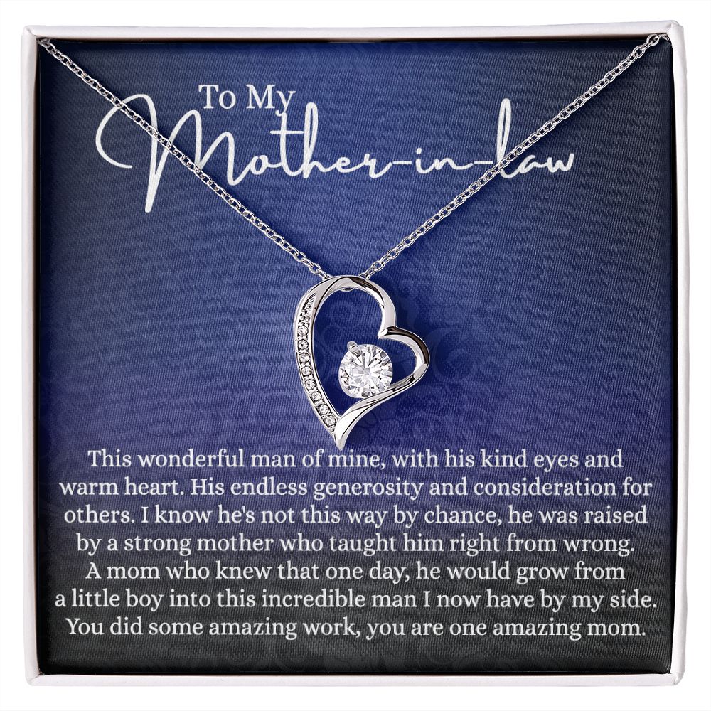 To My Mother in Law Necklace, Mother in Law Gift, Gift for Mother in Law Necklace Jewelry Gift to My Mother-in-law on Wedding Day Mother's day gift for Mother in Law Birthday gift Forever Love Necklace