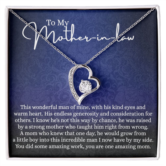 To My Mother in Law Necklace, Mother in Law Gift, Gift for Mother in Law Necklace Jewelry Gift to My Mother-in-law on Wedding Day Mother's day gift for Mother in Law Birthday gift Forever Love Necklace