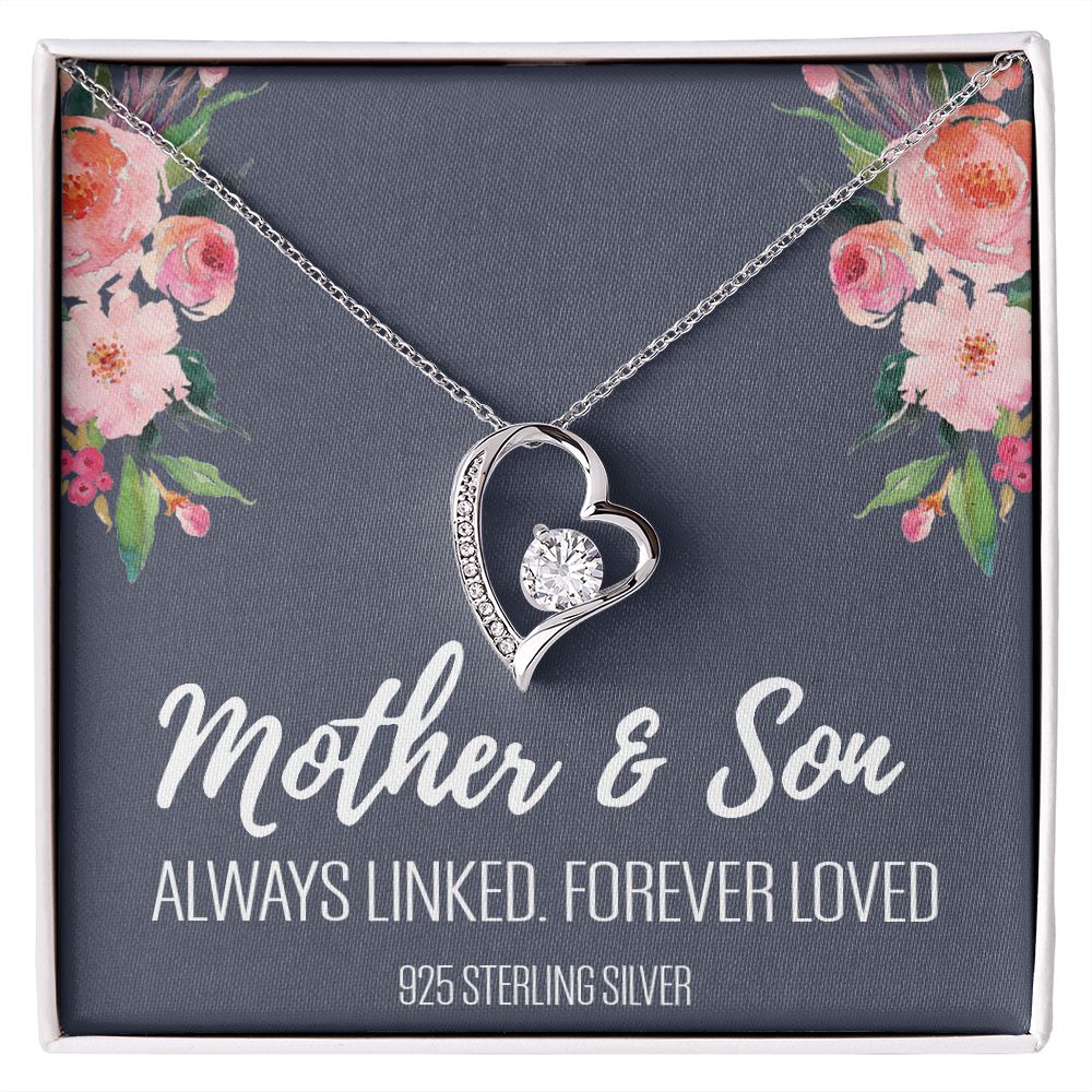 Gift For Mom From Son, Mother Son Gifts, Happy Mother's Day Necklace, Mom Gift Forever Love Necklace