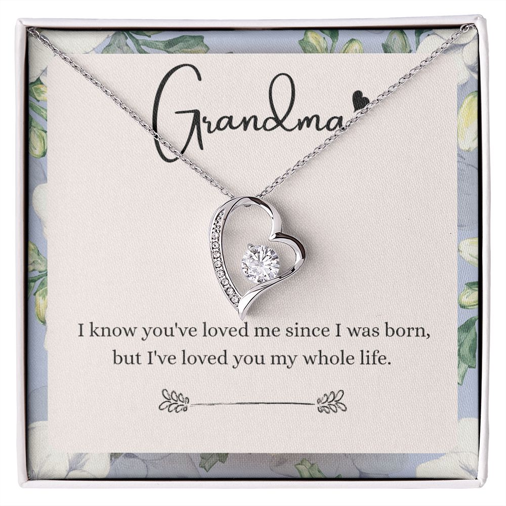 To My Grandma Necklace, Gift for Grandmother Necklace, Mothers Day Gift For Grandma Nana, Grandma Jewelry From Grandchildren GrandKids , Jewelry Box Gift For Grandma Grandmother9 Forever Love Necklace