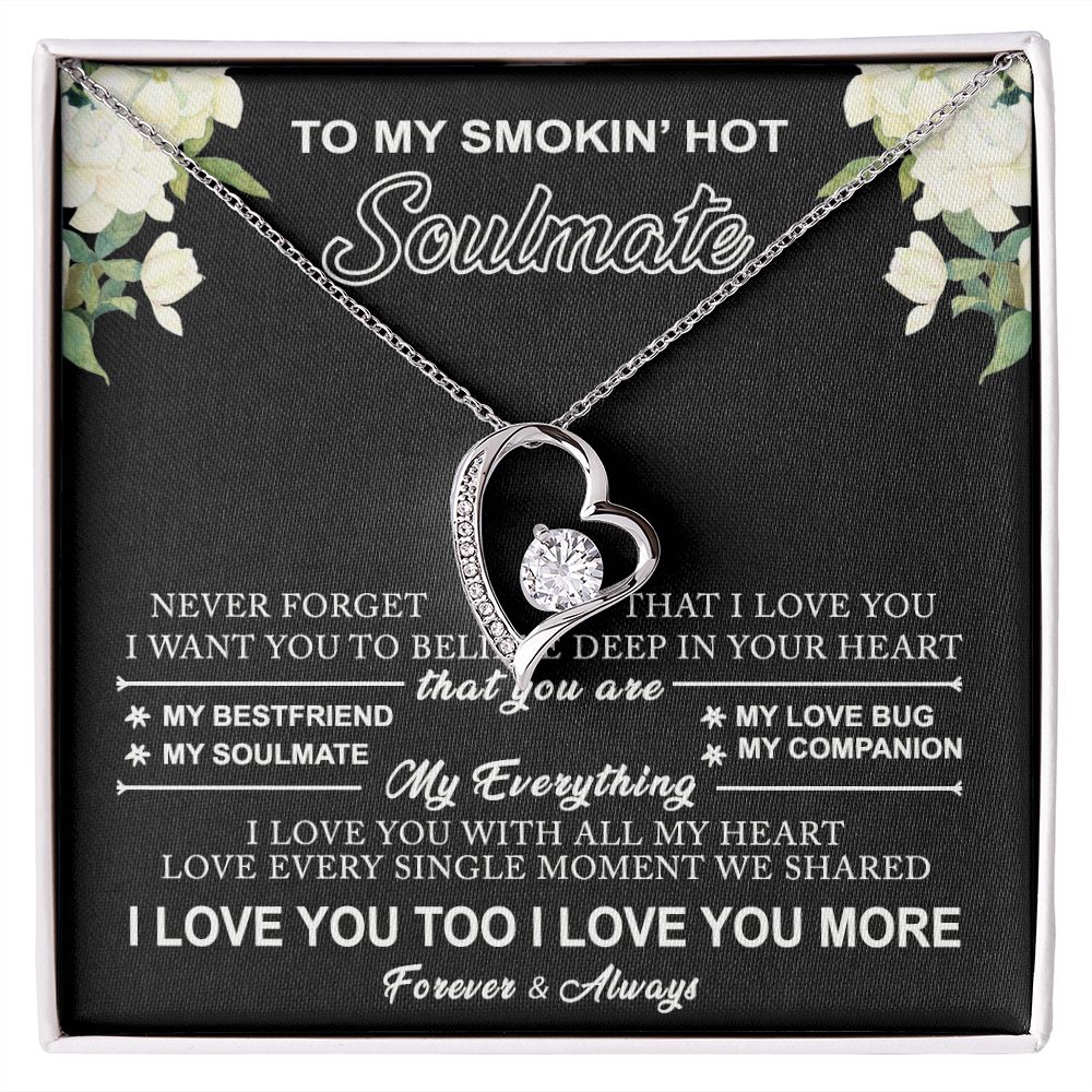 To My Smokin Hot Soulmate Necklace - Wife Gifts From Husband To My Wife Necklace, Gift for Her Romantic, Girlfriend Gifts Necklace for Wife from Men Includes Message Card and Gift Box 8 Forever Love Necklace