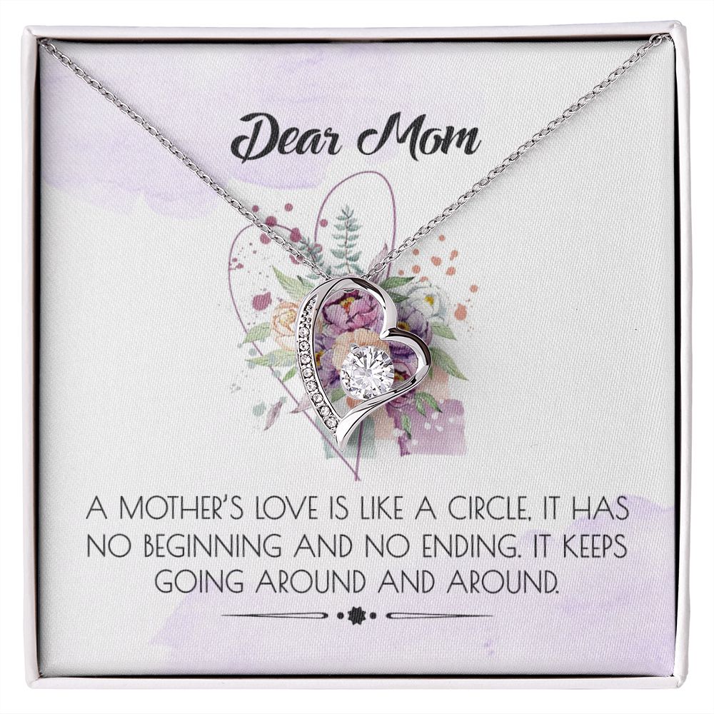 To My Mom Necklace Pendant Gift From Daughter Or Son Happy Mother's Day Gift For Mom Birthday, Anniversary Forever Love Necklace