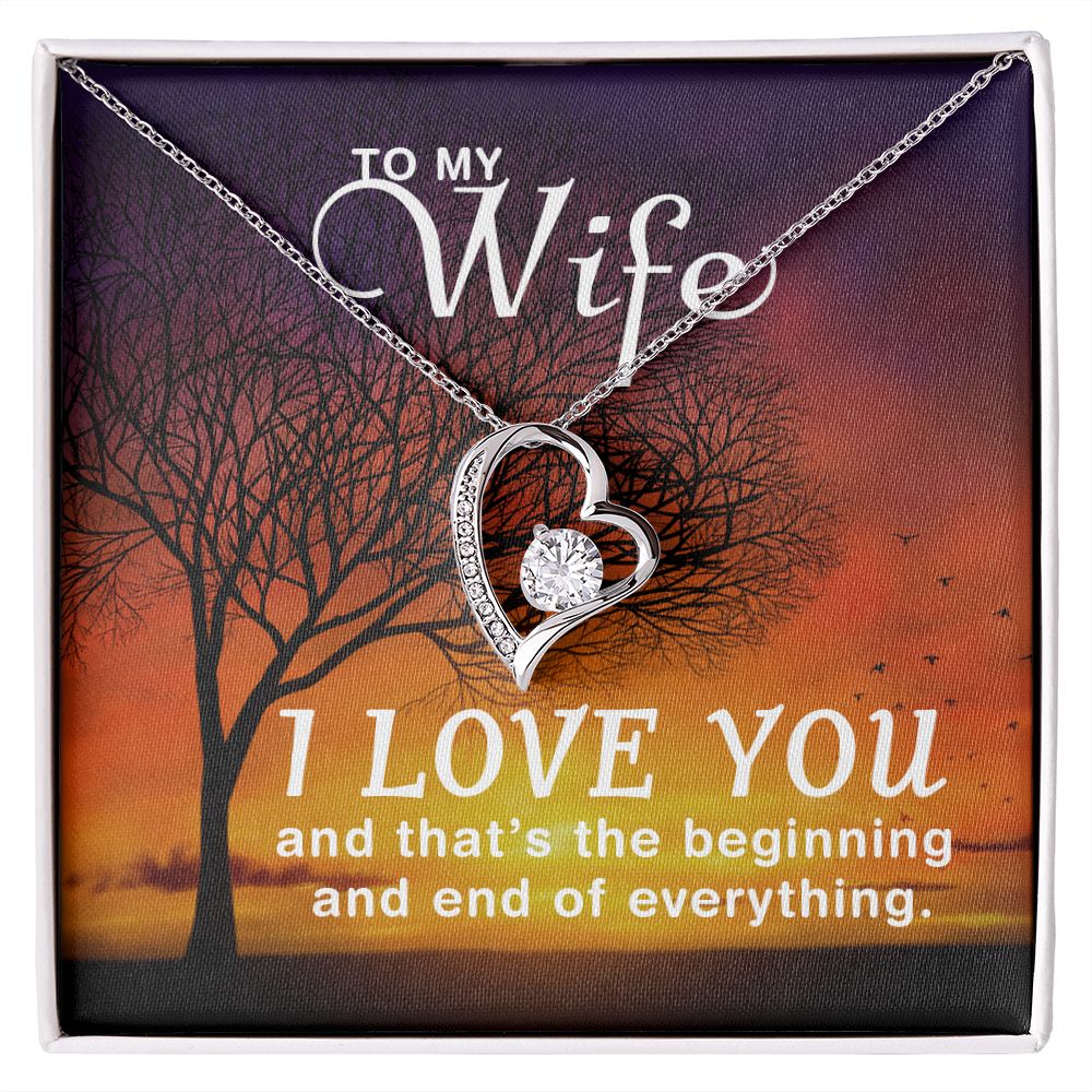 Birthday Gifts For Wife, Necklace Gifts For Wife From Husband, To My Wife Jewelry For Women , To My Wife Necklace  from Husband Wedding Anniversary Present For Wife, Beautiful Wife Jewelry Christmas14 Forever Love Necklace