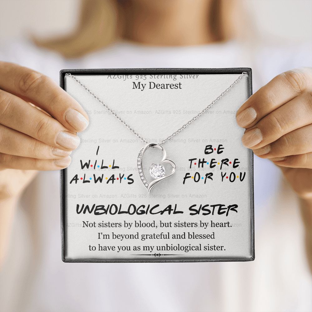 To My Unbiological Sister Necklace Pendant Gift for Soul Sister Unbiological Sister Gift for Women Girls My Unbiological Sister Jewelry Birthday Gift Idea 301 Forever Love Necklace