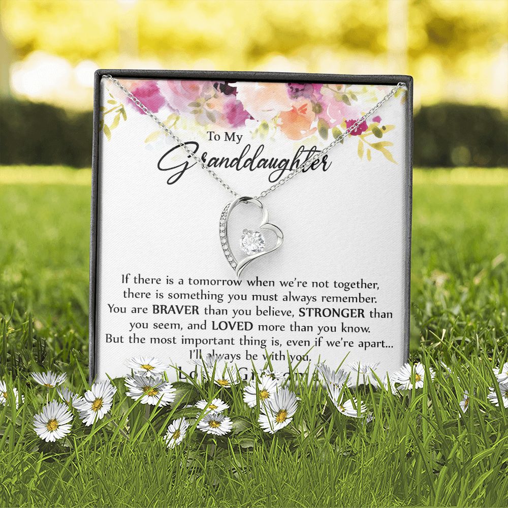 To My Granddaughter Love Knot Necklace, Graduation Gift For Girl From Grandma Forever Love Necklace