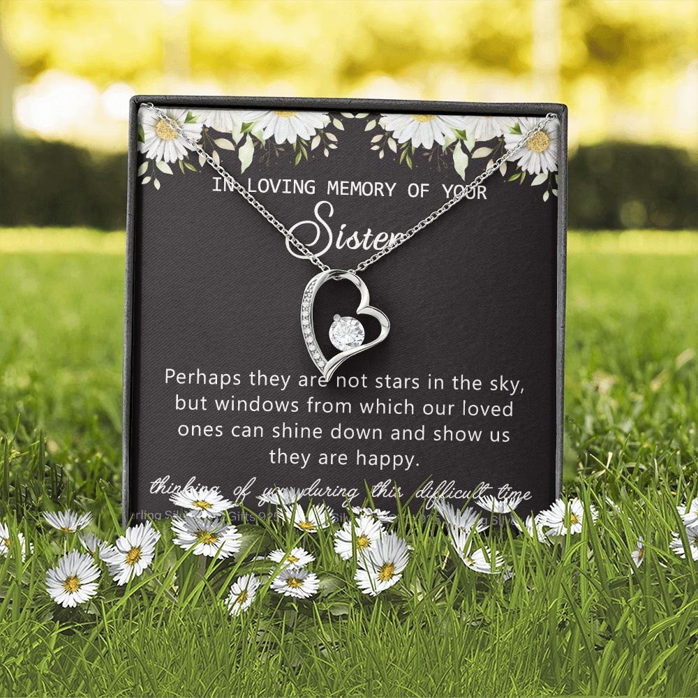 Loss Of Sister Necklace Gift, Sympathy Loss Of Sister, Sympathy Gift Box, Loss Of Sister Necklace, Loss Of Sister, Loss Of Sister Gift, Condolence Gifts, Remembrance Necklace for Women Forever Love Necklace