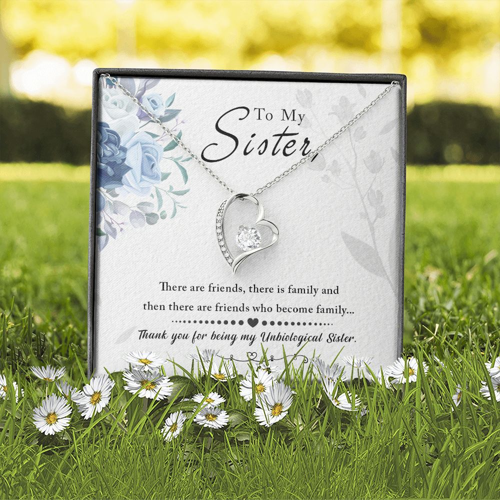 Unbiological Sister - Friends who become family Forever Love Necklace