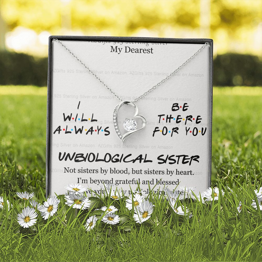 To My Unbiological Sister Necklace Pendant Gift for Soul Sister Unbiological Sister Gift for Women Girls My Unbiological Sister Jewelry Birthday Gift Idea 301 Forever Love Necklace
