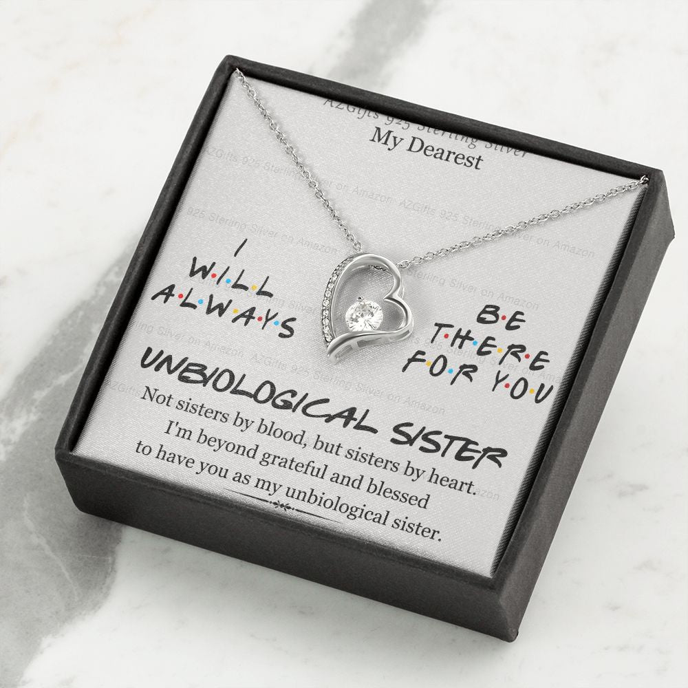 To My Unbiological Sister Necklace Pendant Gift for Soul Sister Unbiological Sister Gift for Women Girls My Unbiological Sister Jewelry Birthday Gift Idea 301 Forever Love Necklace