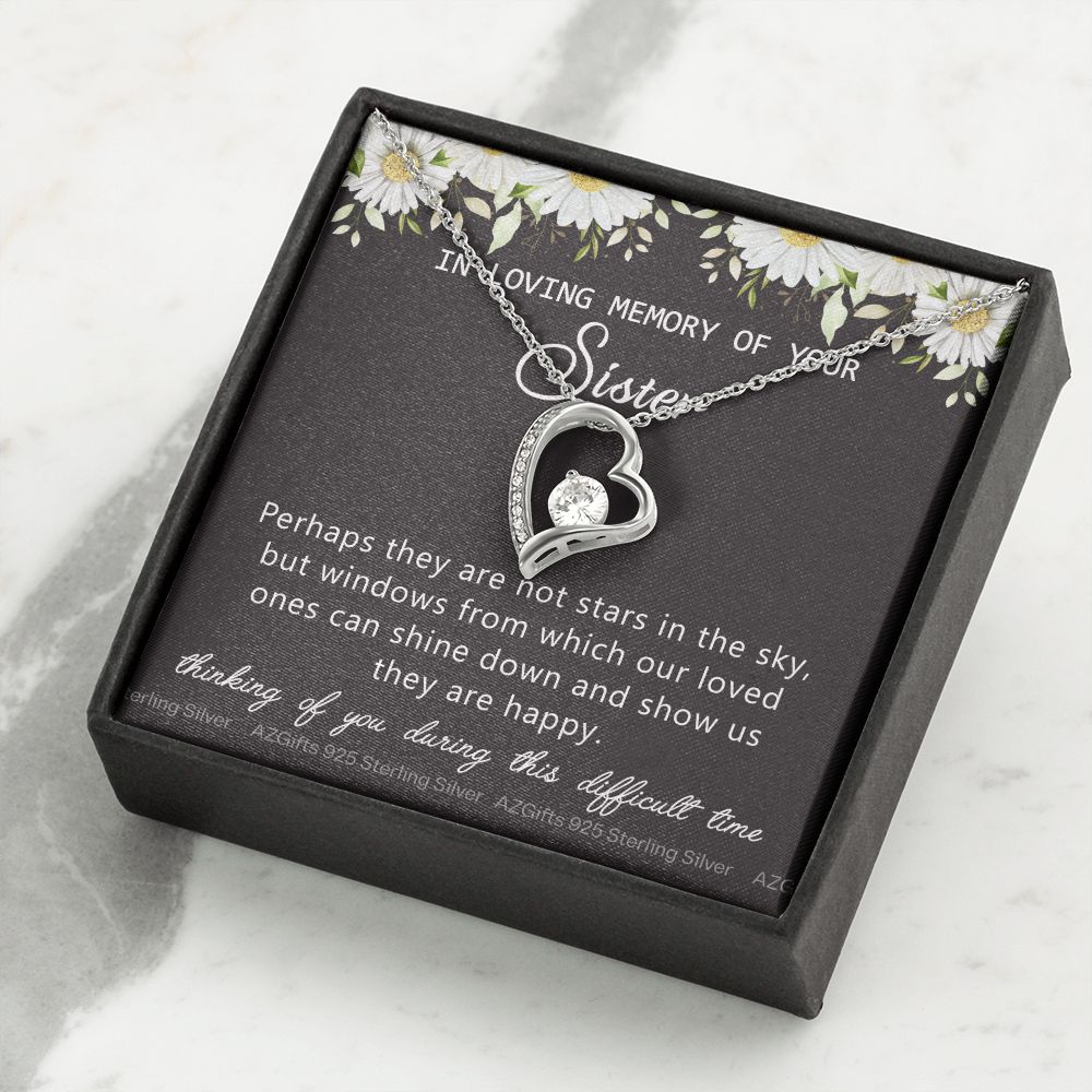 Loss Of Sister Necklace Gift, Sympathy Loss Of Sister, Sympathy Gift Box, Loss Of Sister Necklace, Loss Of Sister, Loss Of Sister Gift, Condolence Gifts, Remembrance Necklace for Women Forever Love Necklace