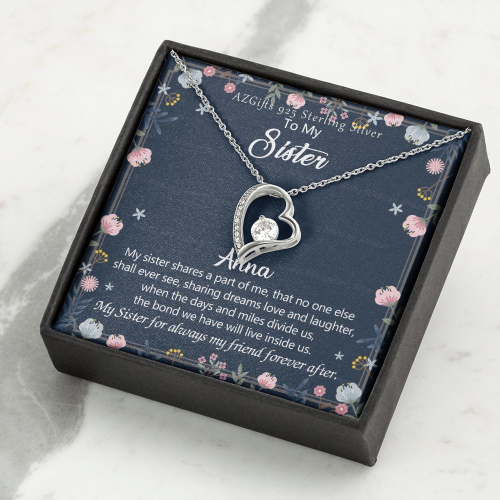 To My Sister Necklace, Pendant Inspirational Jewelry for Women Teen Girl, Keepsake Family and Friendship Gifts, Gift for Sisters, Necklace for Sisters, Sisters Jewelry 301 Forever Love Necklace