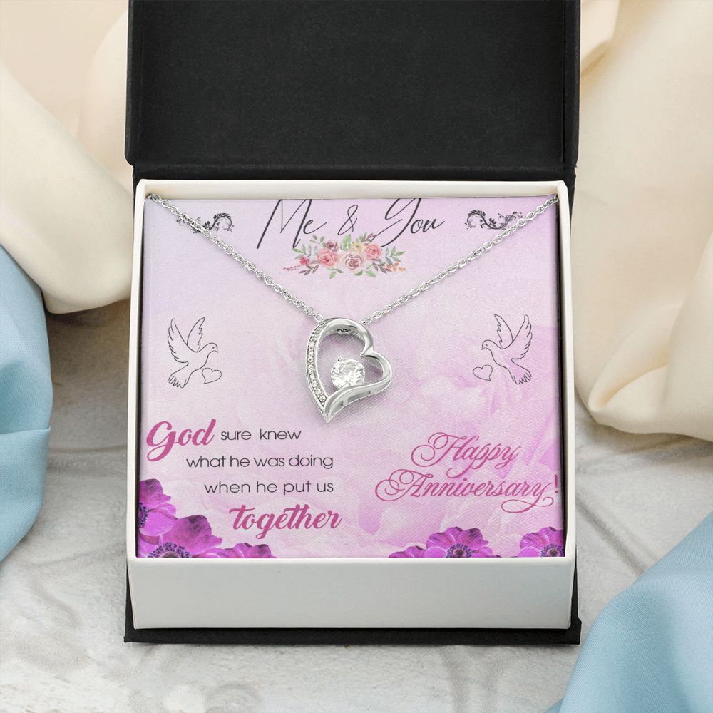 To My Wife Necklace, Wedding Anniversary Jewelry For Women, Necklace For Wife from Husband, Gift For Wife Birthday Gifts From Husband Necklace, Jewelry With Message Card In A Gift Box8 Forever Love Necklace